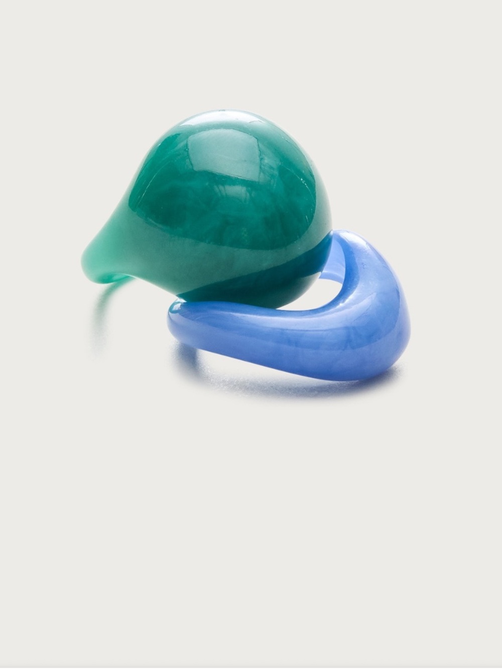 J Crew Dual-Tone Green and Blue Acetate Decorative Rings